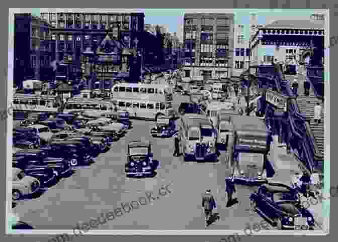 A Black And White Photograph Of Glasgow In 1950, Showing A More Modern Street Scene With Cars And Buses. Central Glasgow Through Time Etta Dunn