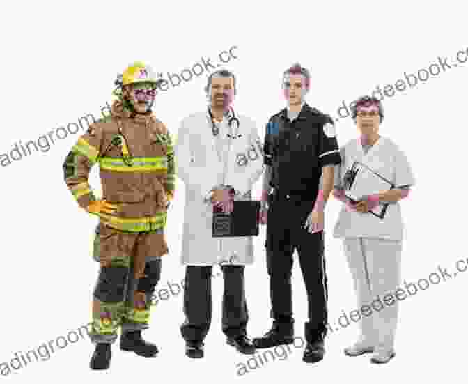 A Group Of Essential Workers, Including A Nurse, A Doctor, A Police Officer, And A Firefighter, Standing Together In Front Of A Hospital. Working In The Shadows: A Year Of ng The Jobs (Most) Americans Won T Do