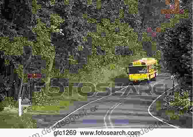 A Scenic Image Of A Bus Traveling Down A Winding Road, Surrounded By Beautiful Greenery. In Transit: The Lure Of The Bus