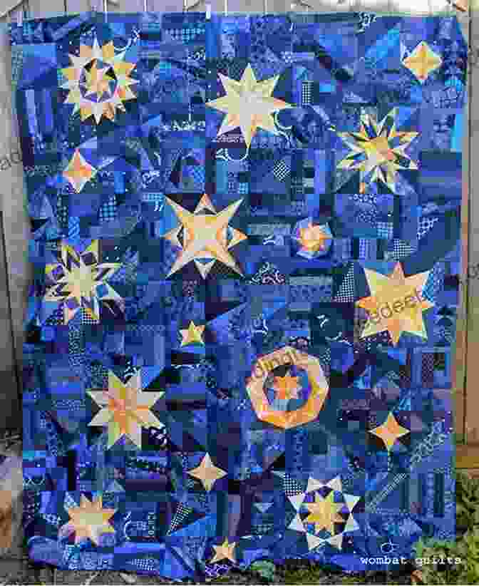 A Stunning Quilt Featuring A Vibrant Starry Night Sky With Scattered Stars And Celestial Elements. Fresh Family Traditions: 18 Heirloom Quilts For A New Generation