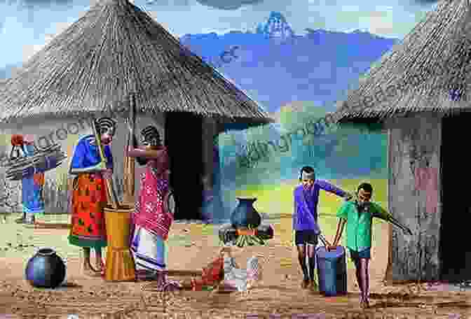 A Vibrant Illustration Depicting A Traditional African Village. The Peddler S Clock (Illustrated) Adaeze Ekwueme