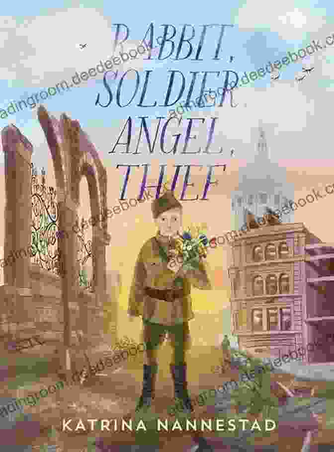 Cover Image Of Rabbit Soldier Angel Thief, Depicting A Rabbit Wearing A Military Helmet And Holding A Gun Rabbit Soldier Angel Thief: CBCA Shortlisted 2024