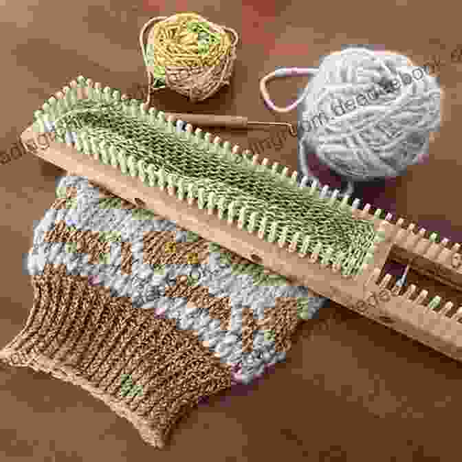 Demonstration Of Double Knitting On A Long Loom, Resulting In A Striped Reversible Fabric Learn To Knit On Long Looms