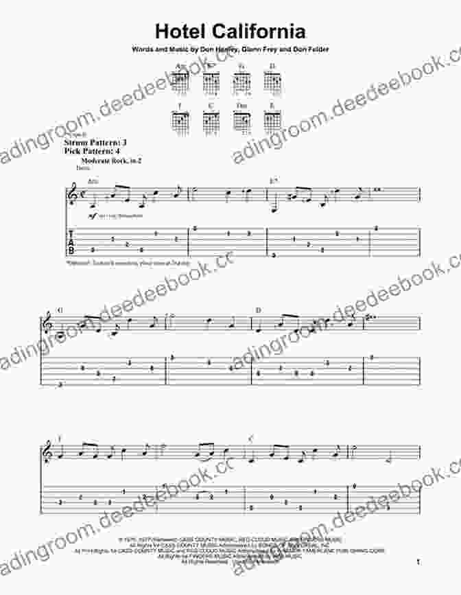 Hotel California Chords, Lyrics, And Basic Guitar Tab Top Hits Really Easy Guitar Songbook: 22 Songs With Chords Lyrics Basic Tab