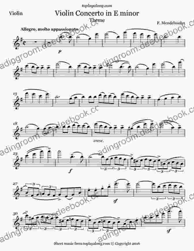 Mendelssohn Violin Concerto In E Minor, 1st Movement Fifty Famous Classical Themes For Violin: Easy And Intermediate Solos For The Advancing Violin Player