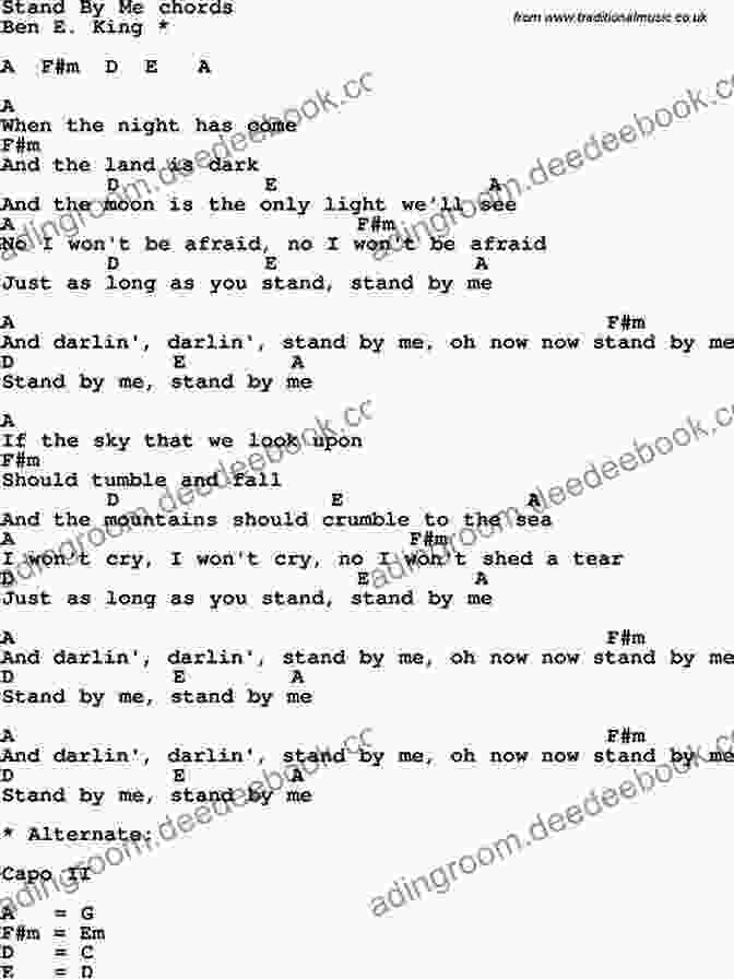 Stand By Me Chords, Lyrics, And Basic Guitar Tab Top Hits Really Easy Guitar Songbook: 22 Songs With Chords Lyrics Basic Tab