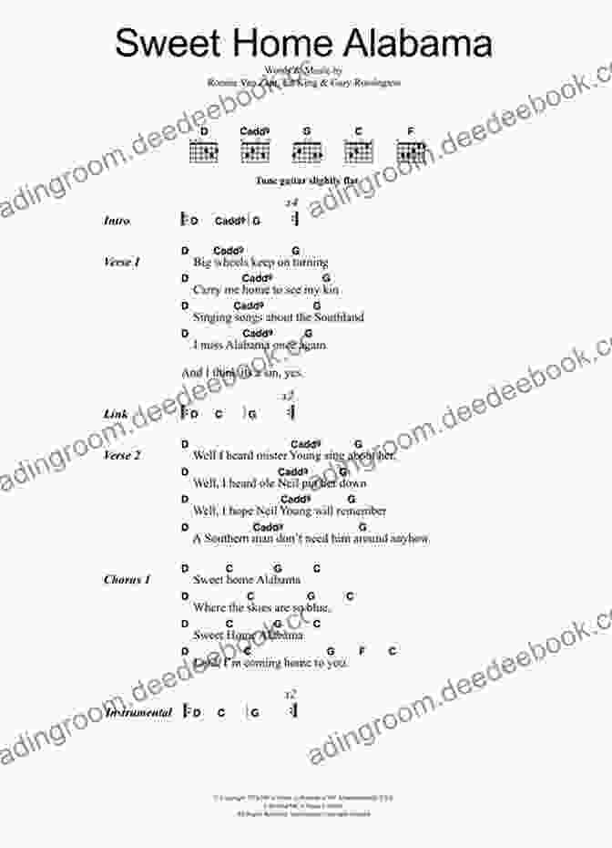 Sweet Home Alabama Chords, Lyrics, And Basic Guitar Tab Top Hits Really Easy Guitar Songbook: 22 Songs With Chords Lyrics Basic Tab